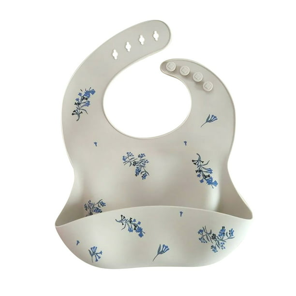 Soft Waterproof Silicone Roll up Baby Toddler Bibs With Food Catcher Pocket 